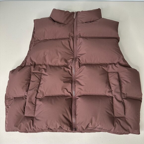 nuuds Jackets & Blazers - Nuuds Puffer Vest Size M Brown Down Filled Neutral Fall Full Zip Outdoor